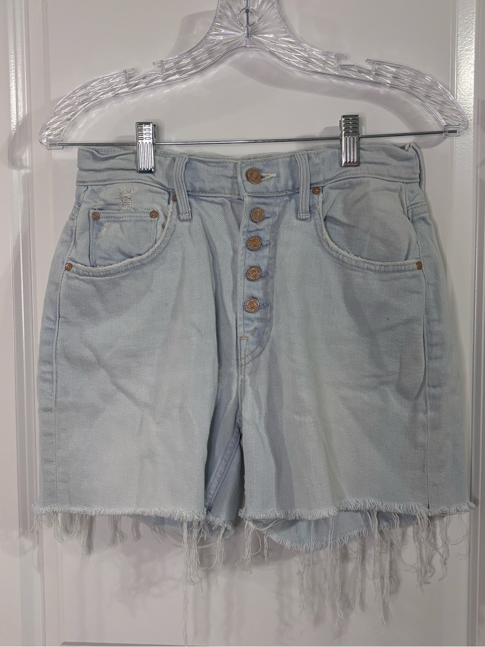 MOTHER The PIXIE TOMCAT ANKLE Button Light Pina Colada Paradise Cut Sz 23 READ